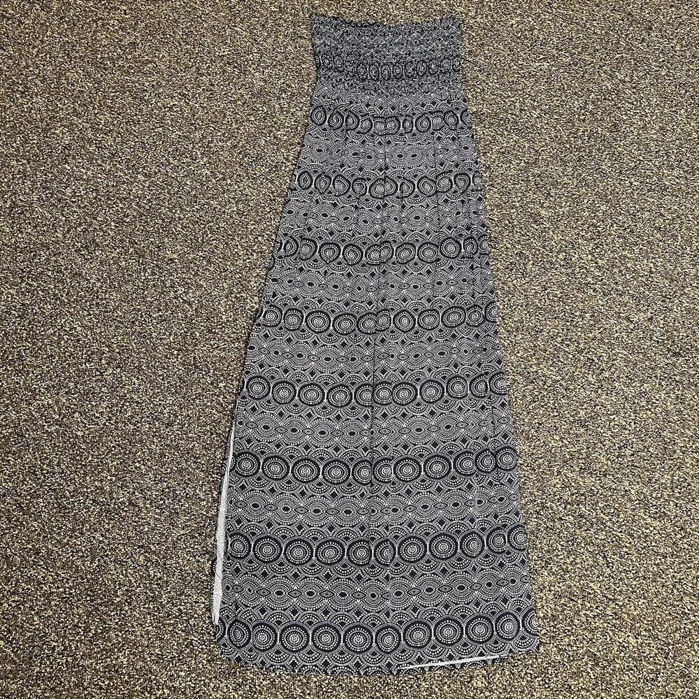 Gap Y2K Maxi Dress Medium Boho Smocked Stretch Tube Top Strapless Side Slits - Picture 2 of 10